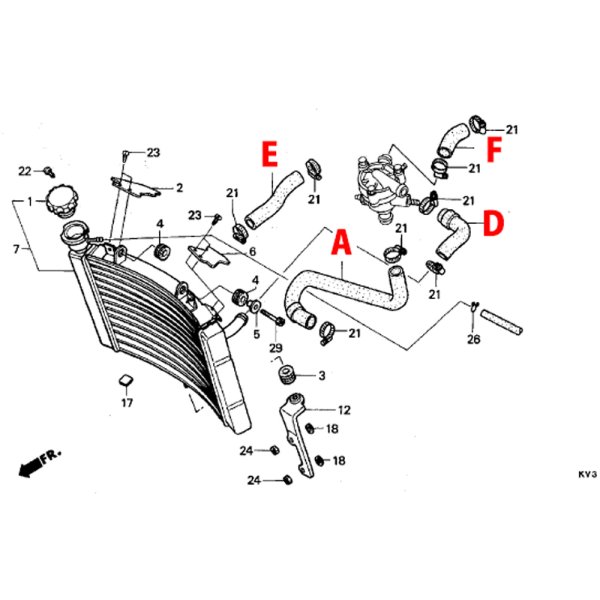 画像15: MC21・28用 シリコンラジエターホース【フルセット】T2Racing製